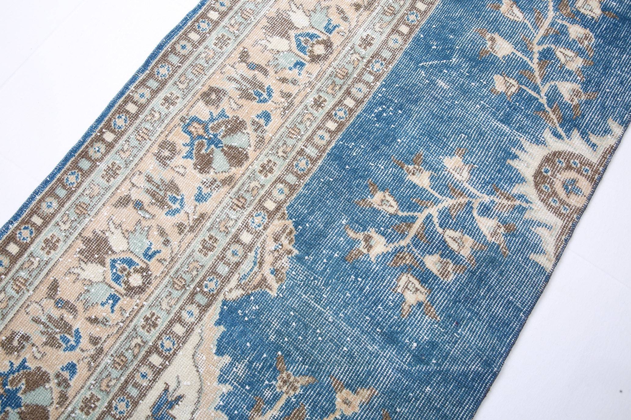 2' x 10' Blue Turkish Vintage Runner Rug  |  RugReform