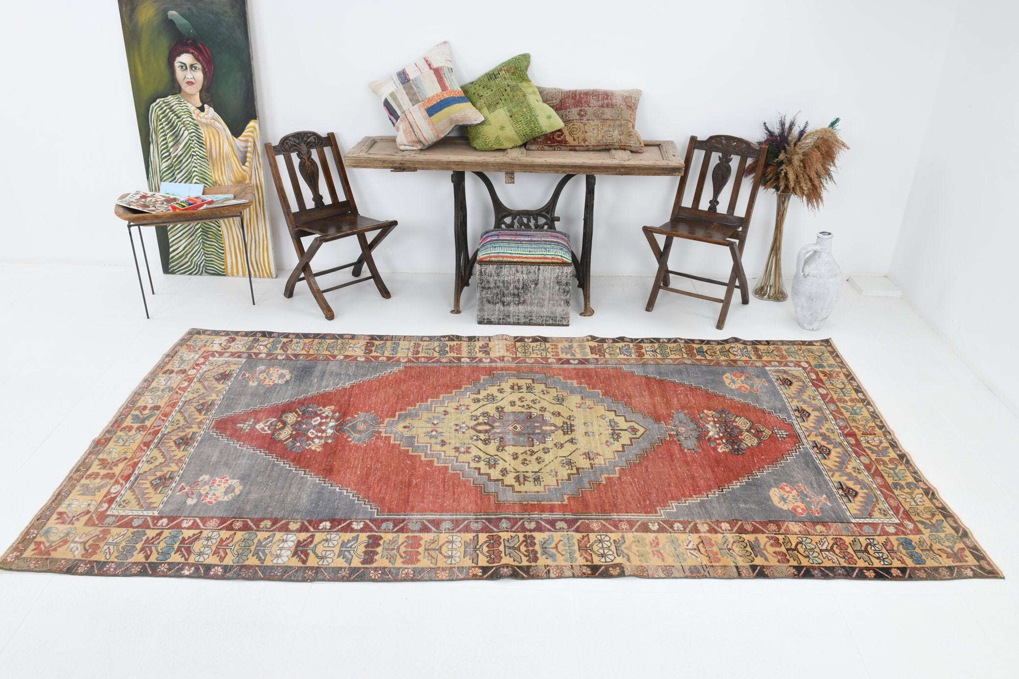 5' x 10' Red Turkish Vintage Rug  |  RugReform