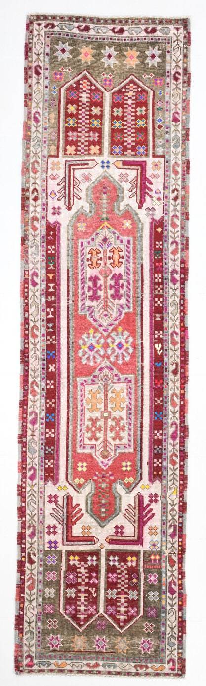 2' x 10' Red Turkish Vintage Herki Rug  |  RugReform