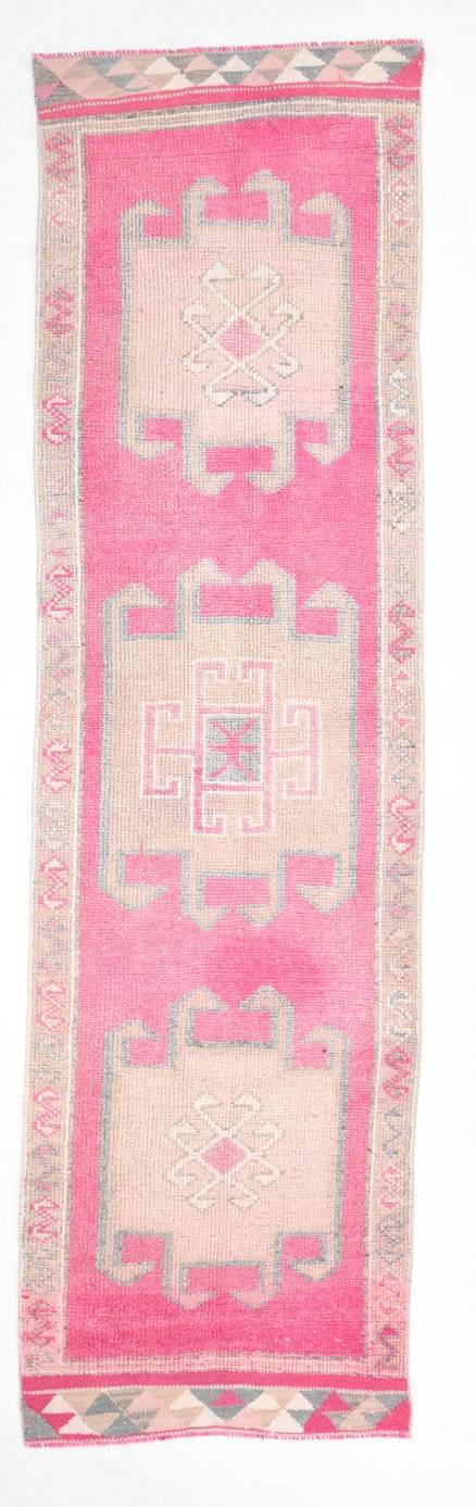 3' x 11' Pink Turkish Vintage Herki Rug  |  RugReform