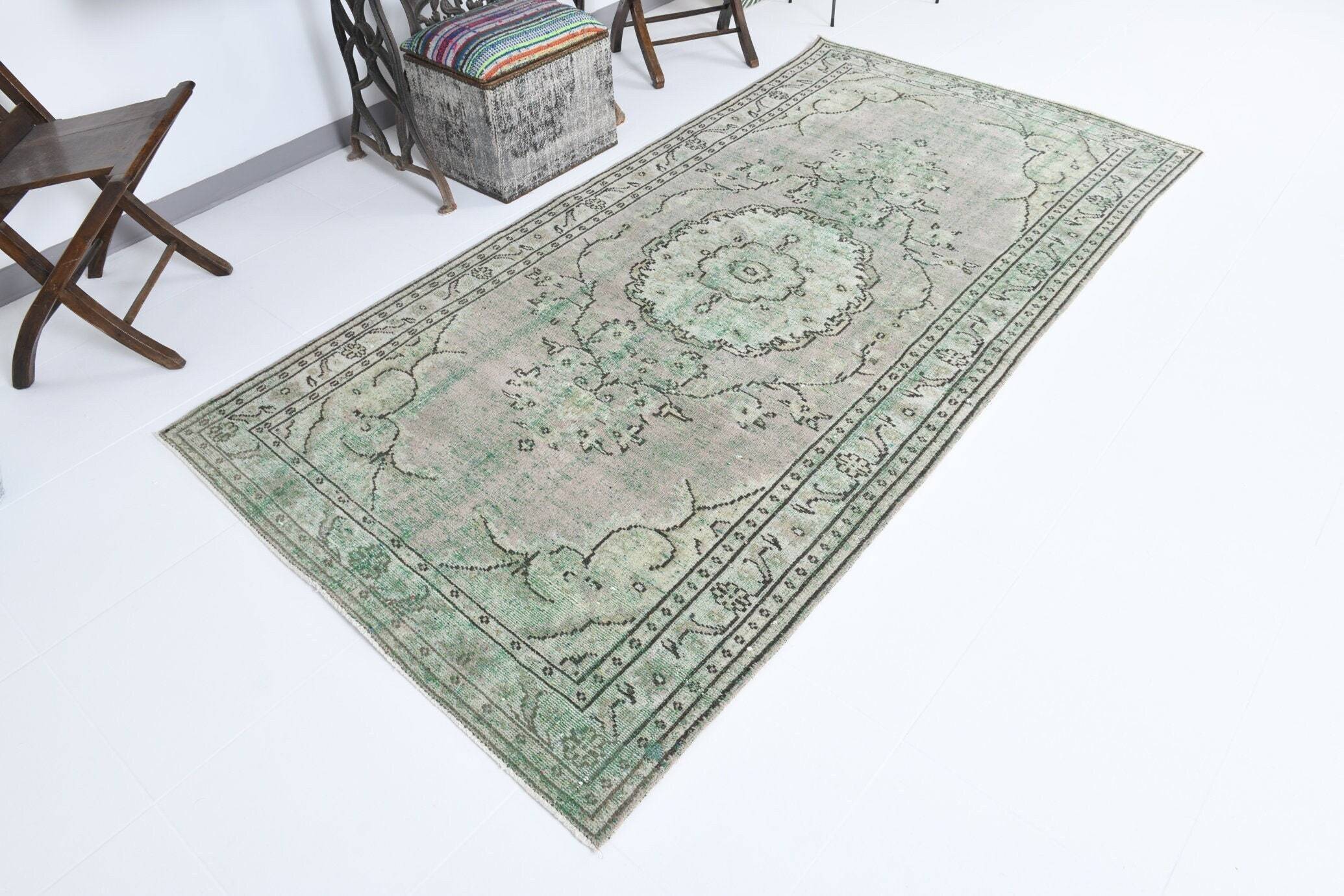 4' x 8' Green Turkish Vintage Rug  |  RugReform