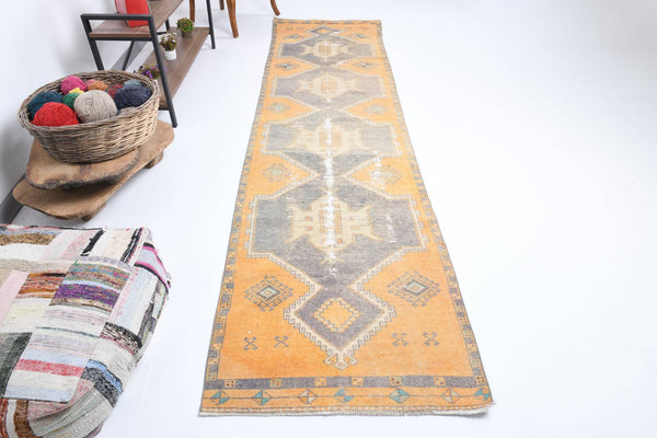 2' x 11' Tan-Ivory Turkish Vintage Rug  |  RugReform