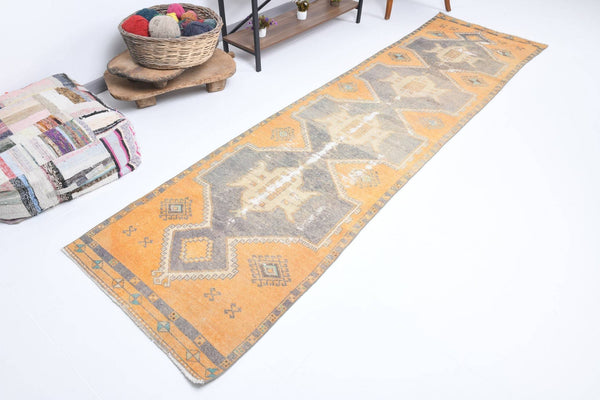 2' x 11' Tan-Ivory Turkish Vintage Rug  |  RugReform