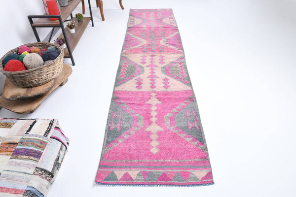 2' x 11' Pink Turkish Vintage Herki Rug  |  RugReform