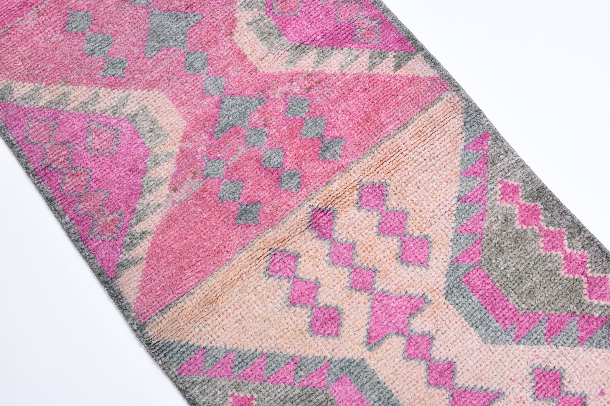 2' x 11' Pink Turkish Vintage Herki Rug  |  RugReform