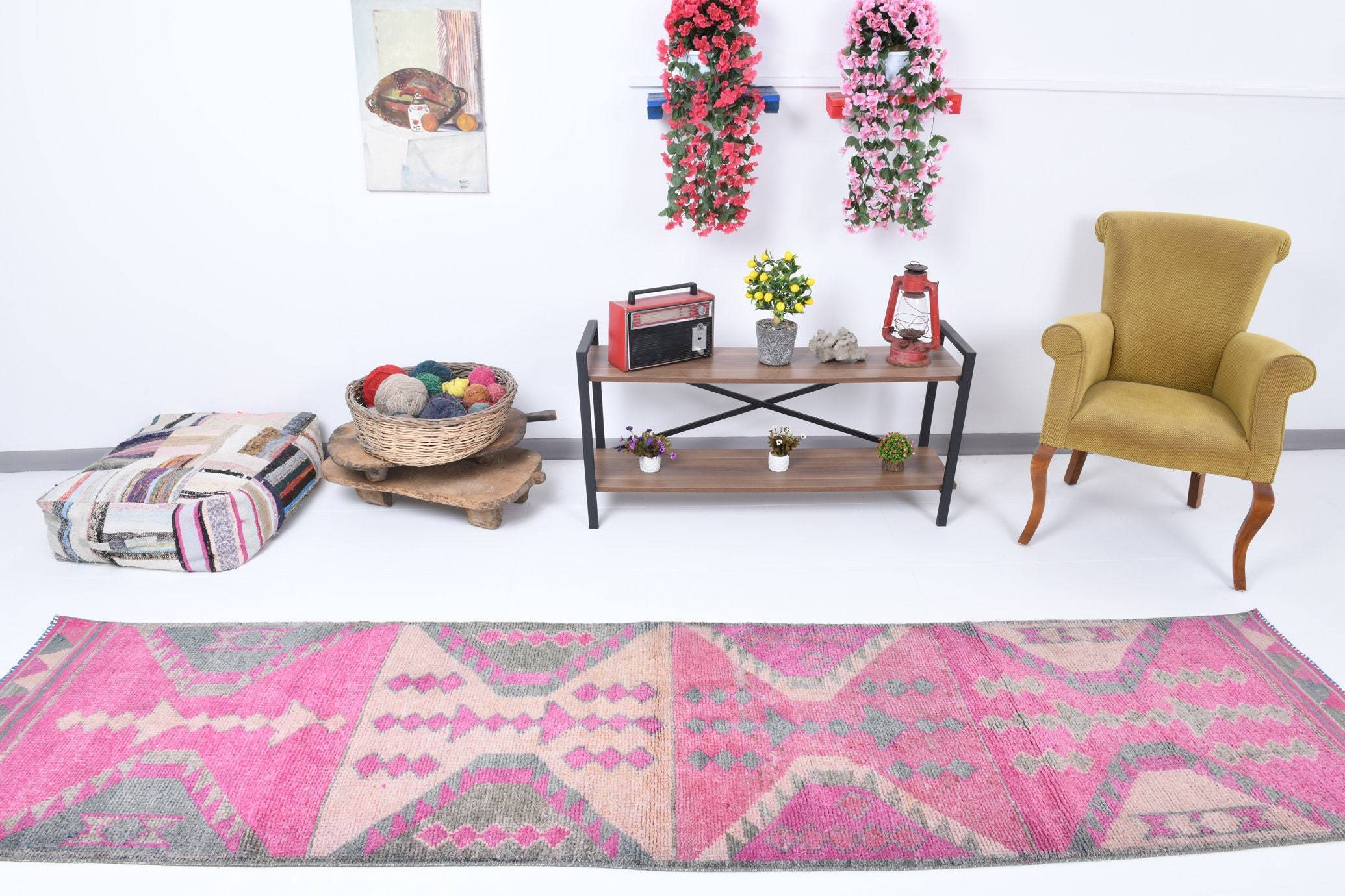 2' x 11' Pink Turkish Vintage Herki Rug  |  RugReform