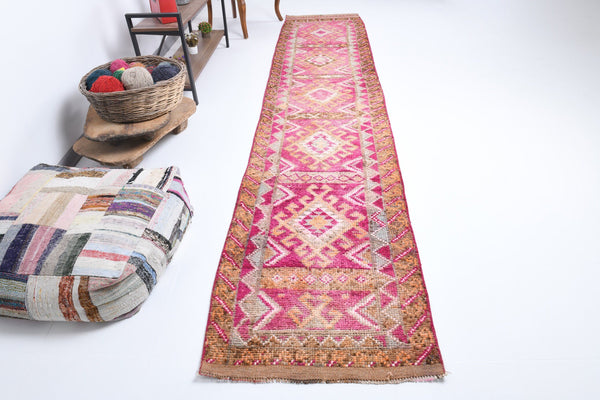 2' x 13' Pink Turkish Vintage Herki Rug  |  RugReform