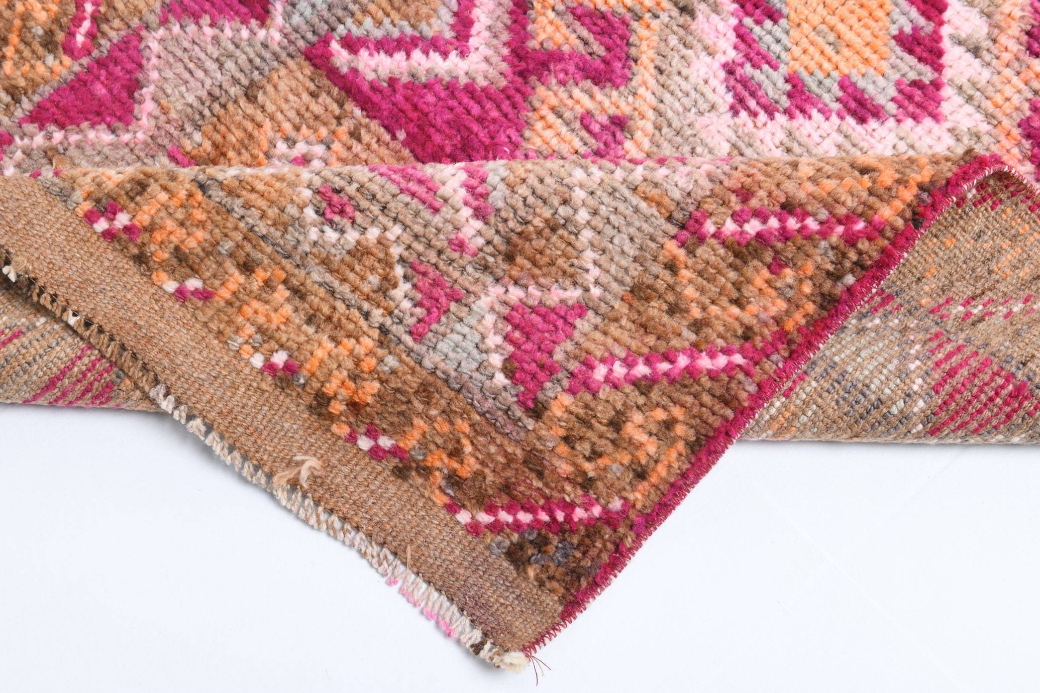 2' x 13' Pink Turkish Vintage Herki Rug  |  RugReform