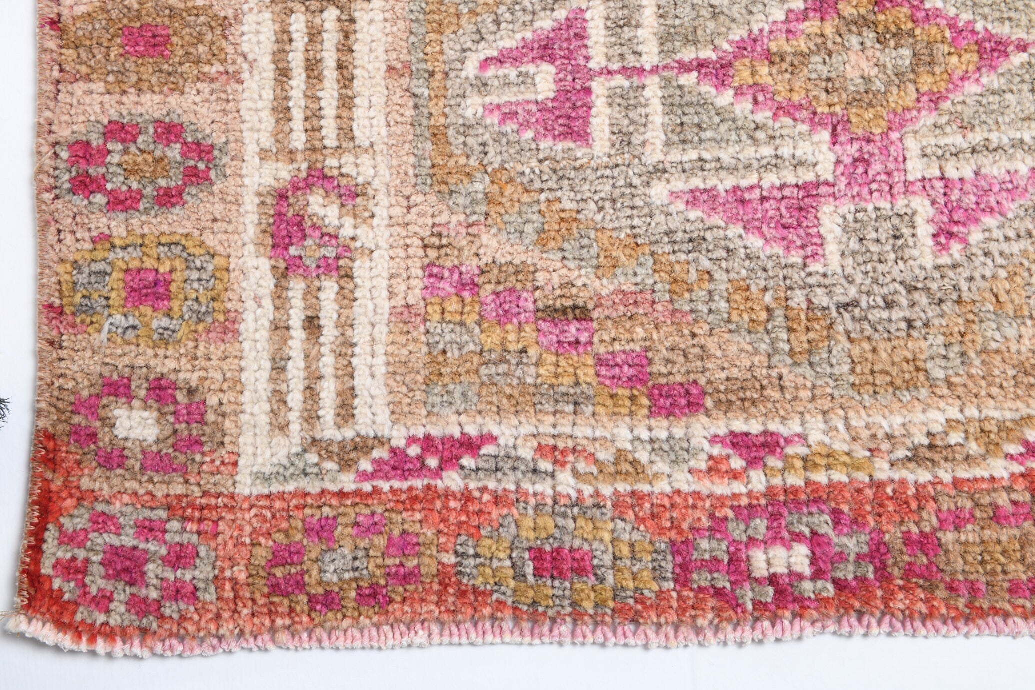 2' x 10' Pink Turkish Vintage Herki Rug  |  RugReform