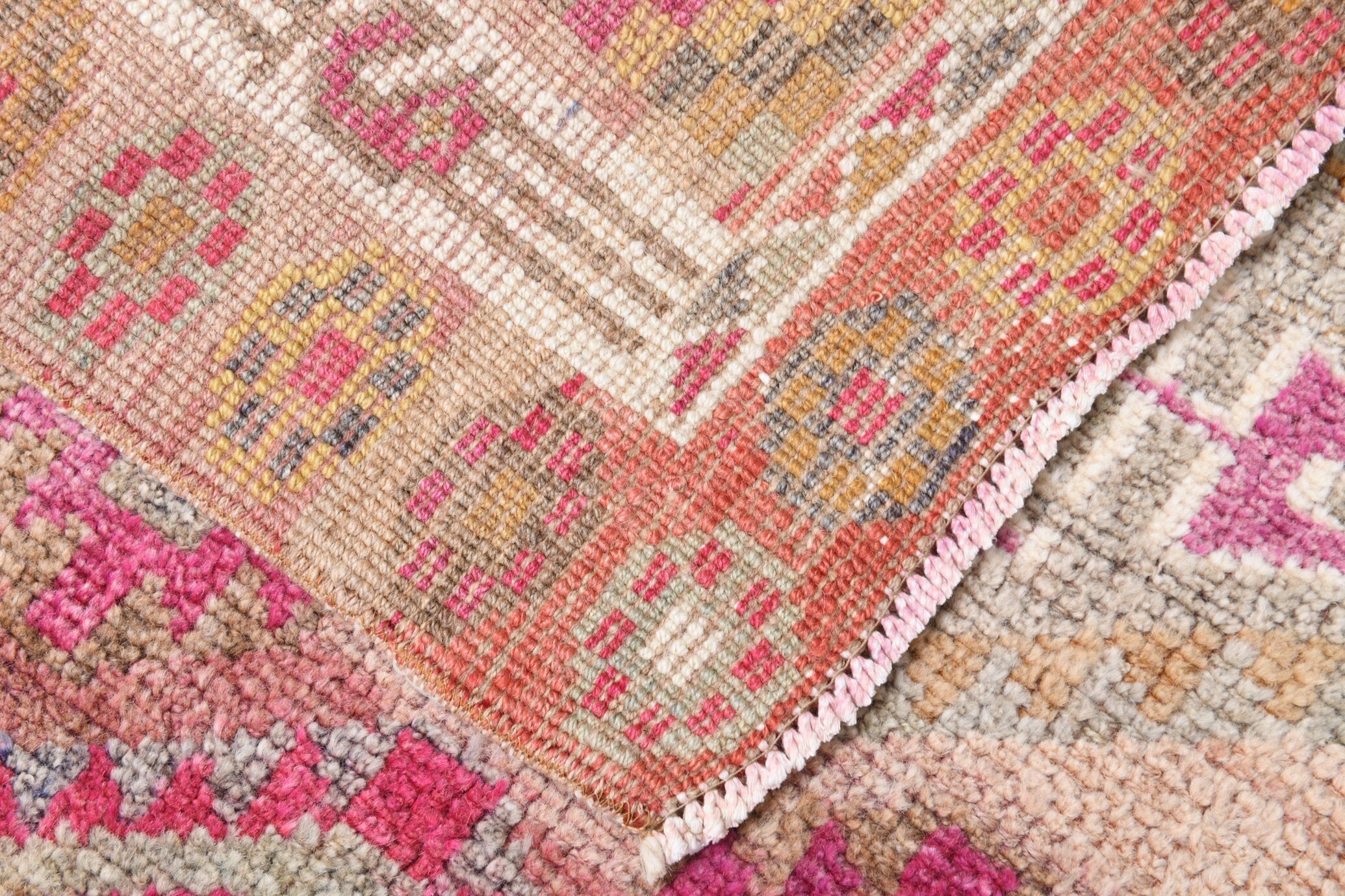 2' x 10' Pink Turkish Vintage Herki Rug  |  RugReform