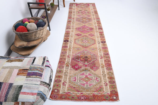 2' x 10' Pink Turkish Vintage Herki Rug  |  RugReform