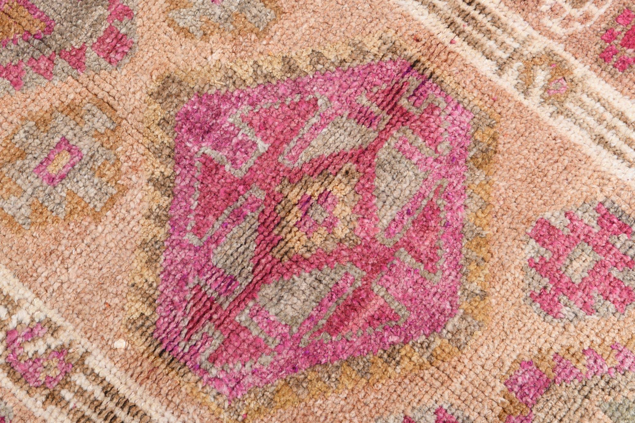 2' x 10' Pink Turkish Vintage Herki Rug  |  RugReform