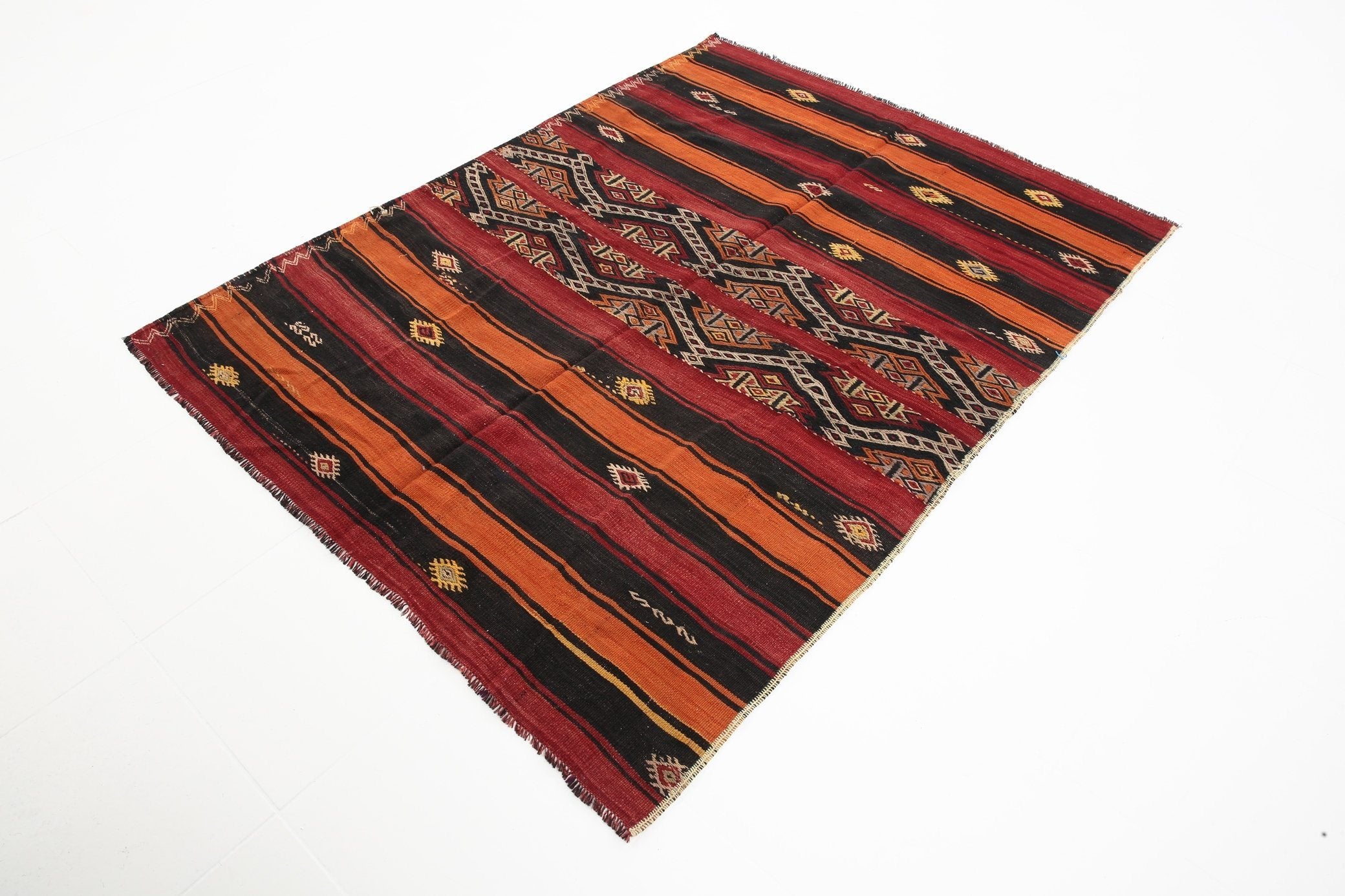 4' x 6' Red Turkish Kilim Old Rug  |  RugReform