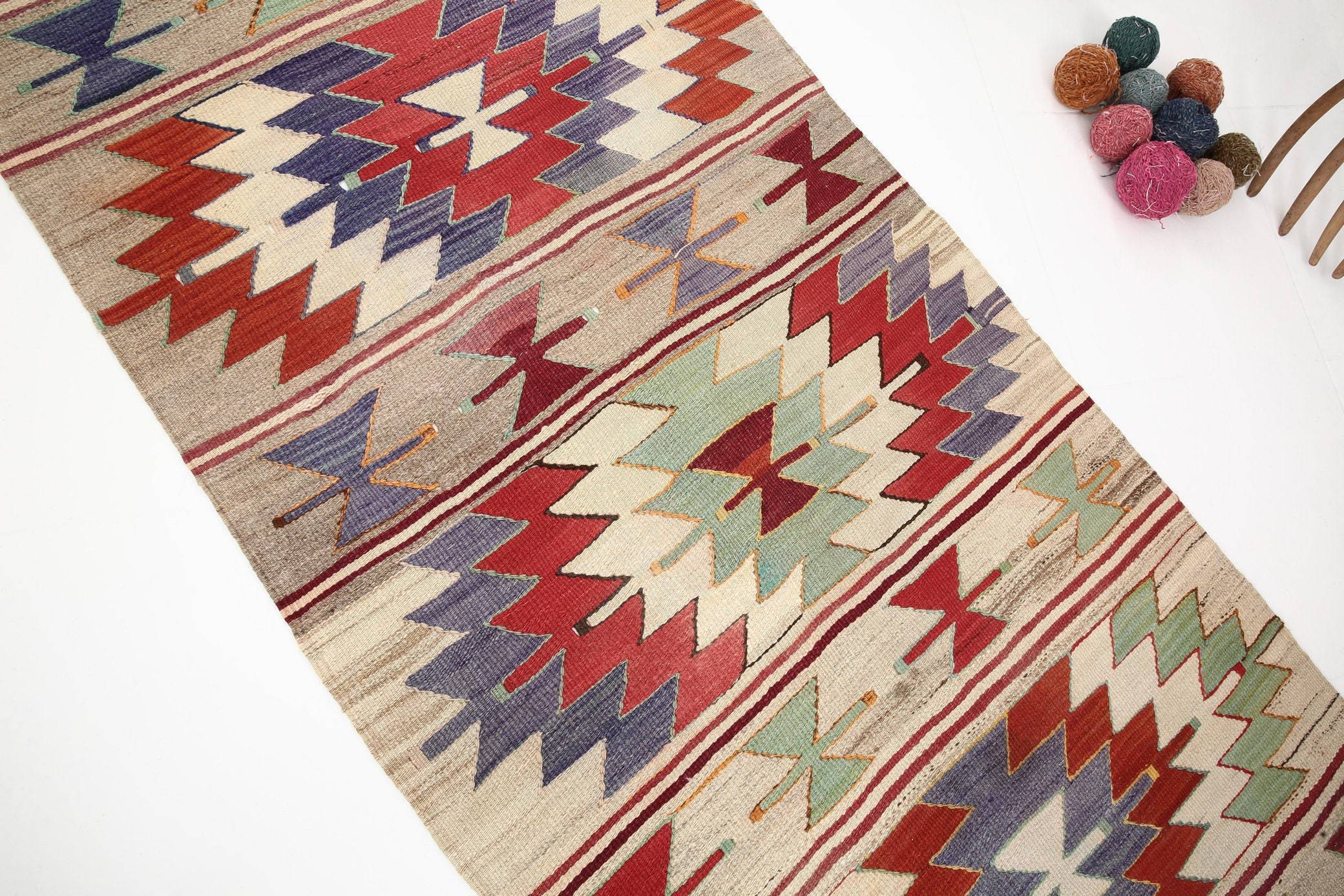 2' x 6' Brown Turkish Kilim Old Rug  |  RugReform