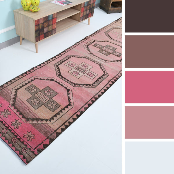 2' x 12' Pink Turkish Vintage Runner Rug  |  RugReform