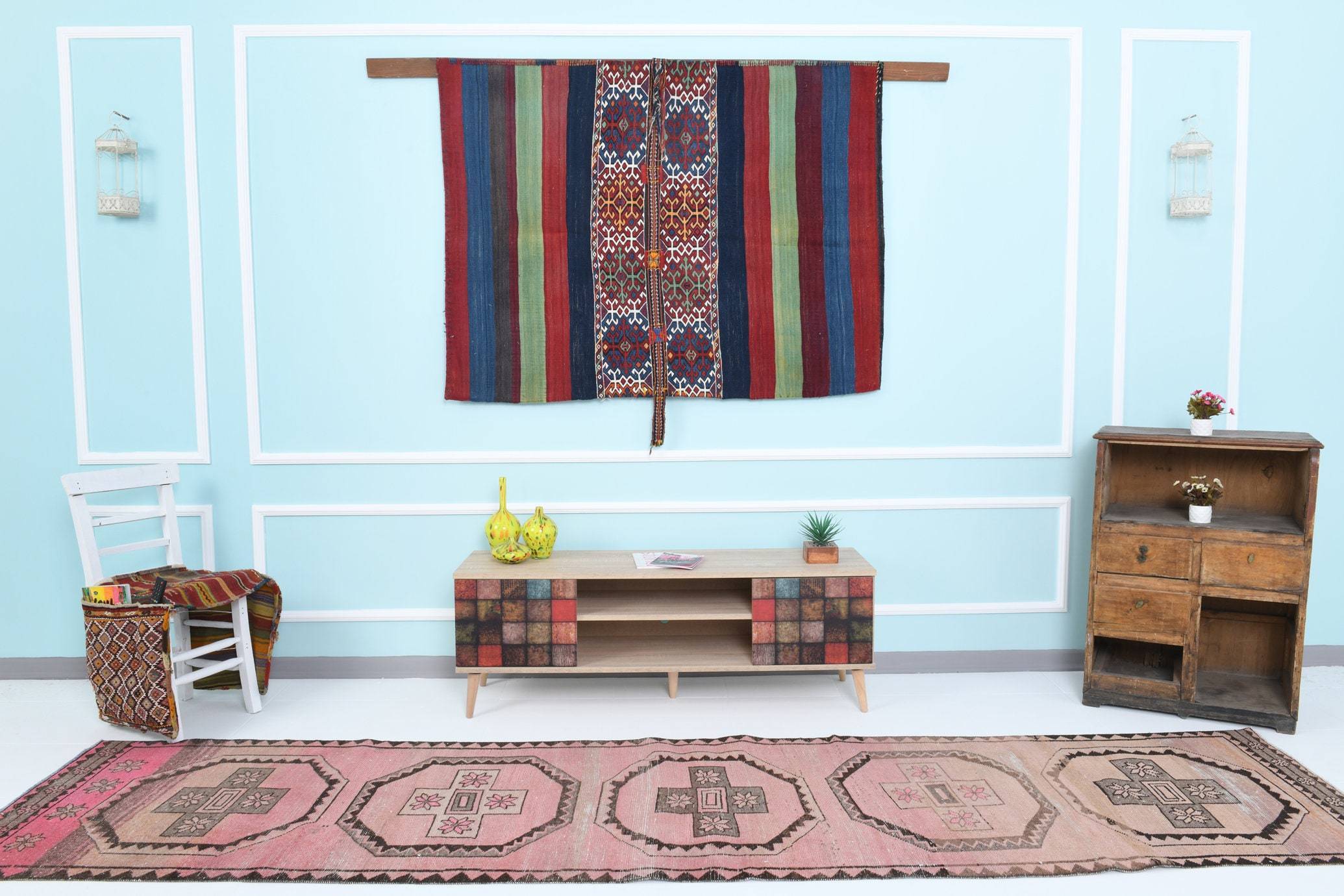 2' x 12' Pink Turkish Vintage Runner Rug  |  RugReform