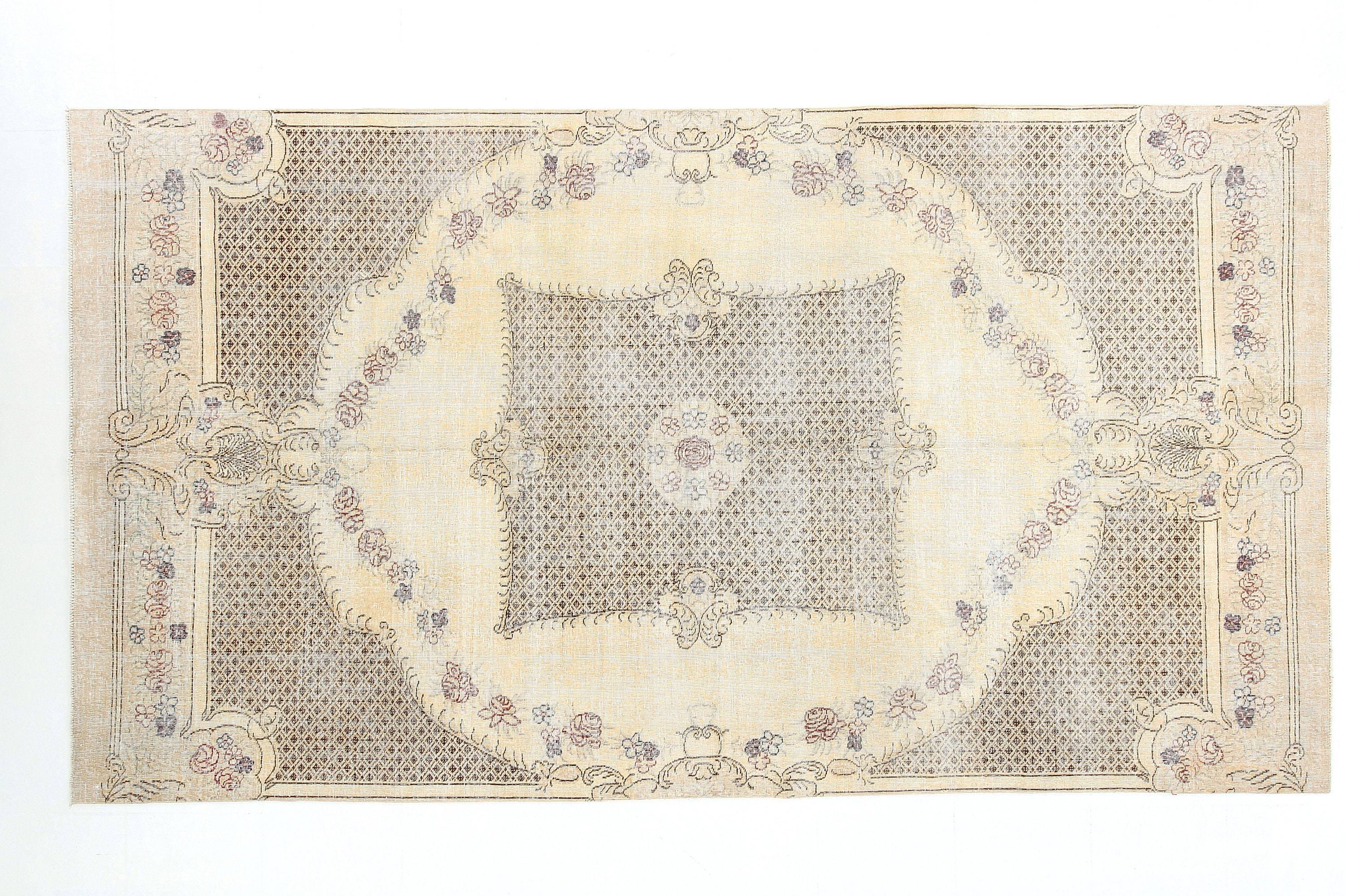 6' x 12' Tan-Ivory Turkish Vintage Rug  |  RugReform