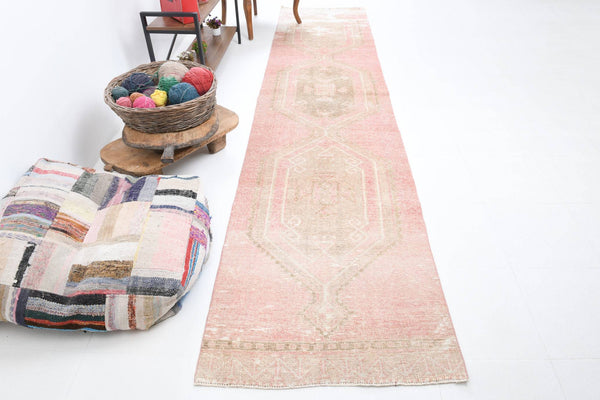 2' x 13' Pink Turkish Vintage Runner Rug  |  RugReform