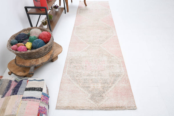 2' x 10' Pink Turkish Vintage Runner Rug  |  RugReform