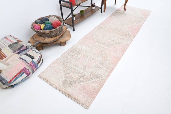 2' x 10' Pink Turkish Vintage Runner Rug  |  RugReform