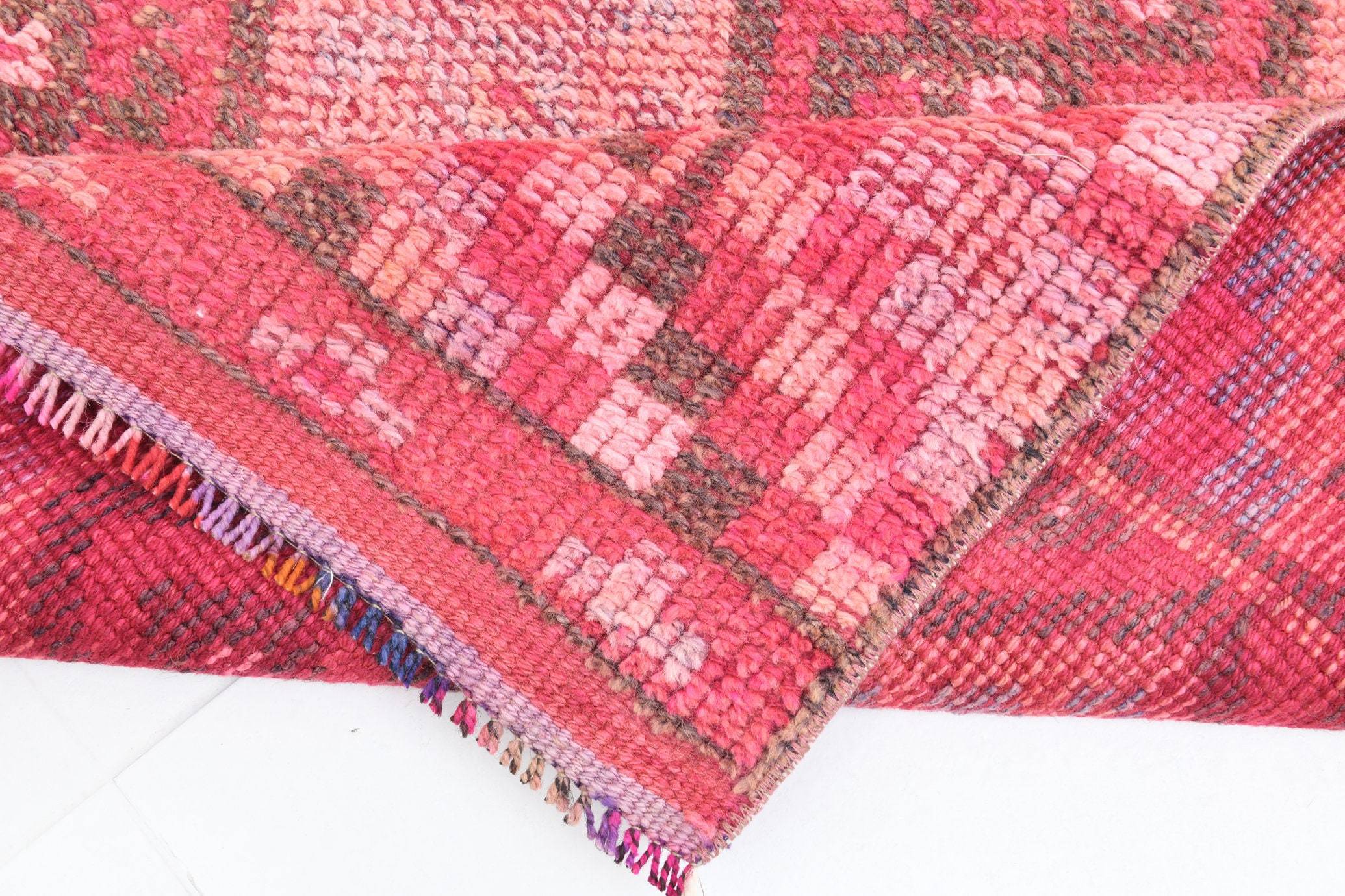 2' x 11' Pink Turkish Vintage Herki Rug  |  RugReform