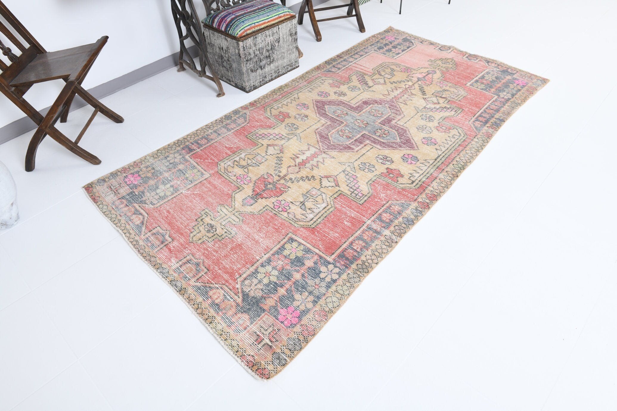 4' x 8' Yellow-Gold Turkish Vintage Rug  |  RugReform