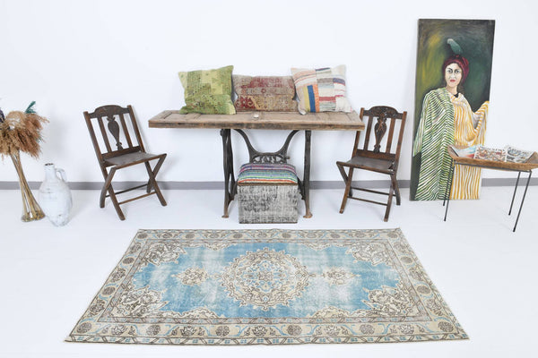 3' x 6' Blue Turkish Vintage Rug  |  RugReform