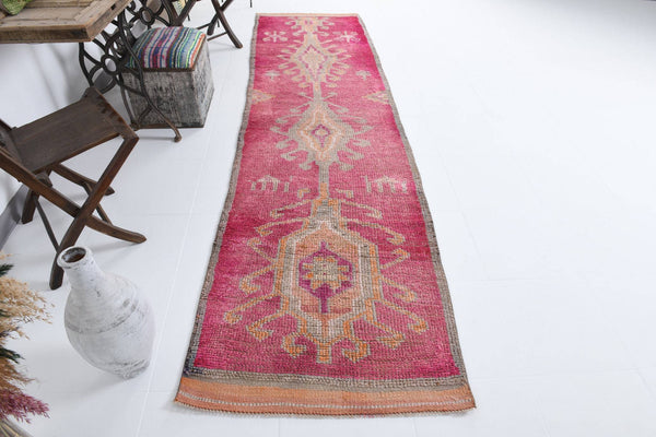 2' x 11' Pink Turkish Vintage Herki Rug  |  RugReform