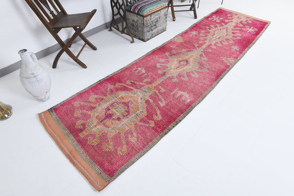 2' x 11' Pink Turkish Vintage Herki Rug  |  RugReform