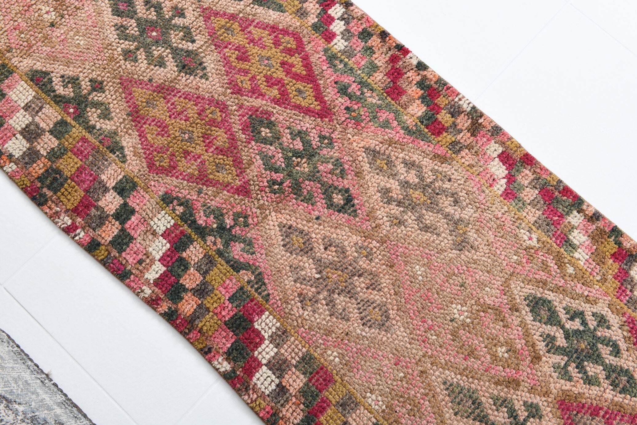 2' x 12' Brown Turkish Vintage Herki Rug  |  RugReform