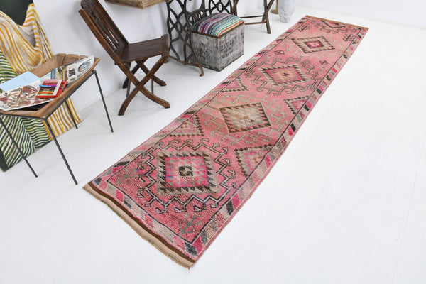 2' x 11' Pink Turkish Vintage Herki Rug  |  RugReform