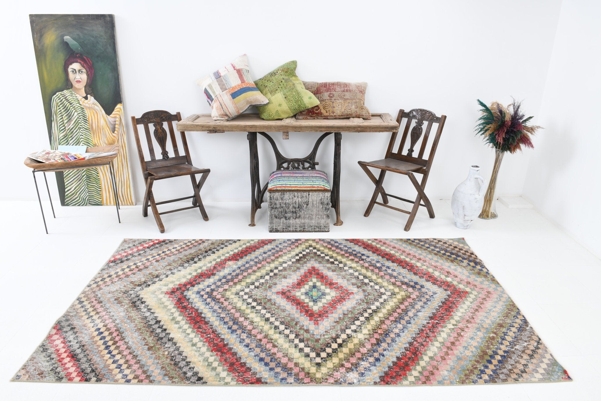 4' x 8' Multi Color Turkish Vintage Rug  |  RugReform