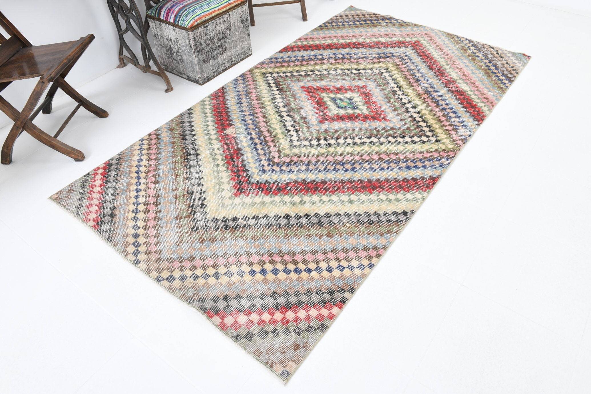 4' x 8' Multi Color Turkish Vintage Rug  |  RugReform