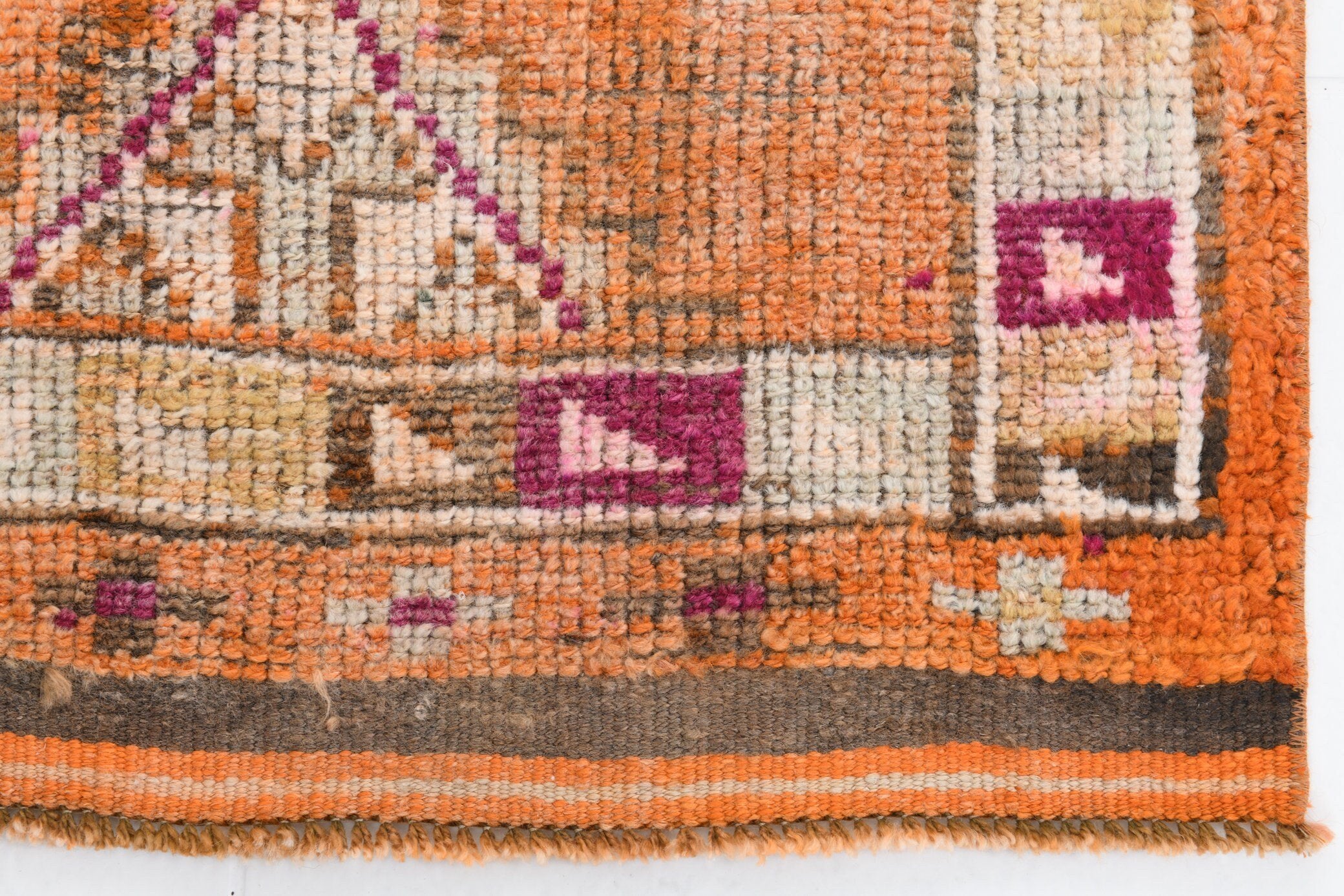 2' x 11' Orange Turkish Vintage Herki Rug  |  RugReform